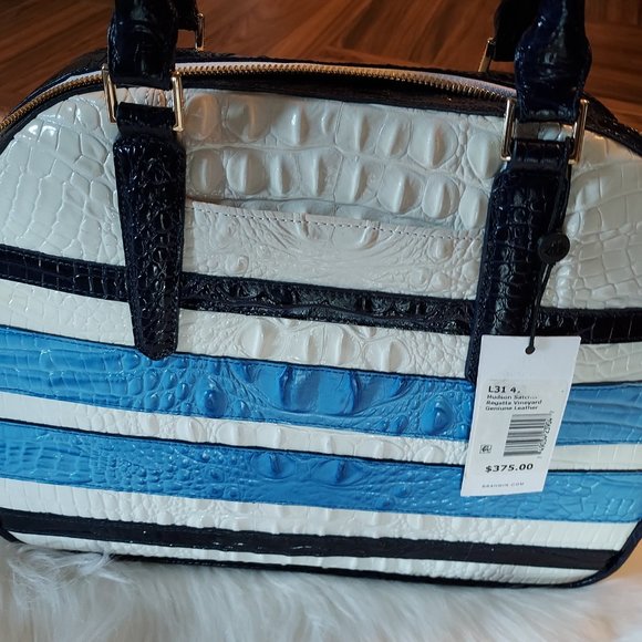 Brahmin Regatta Vineyard Hudson Satchel: Leather Purse: NWT - Picture 3 of 10